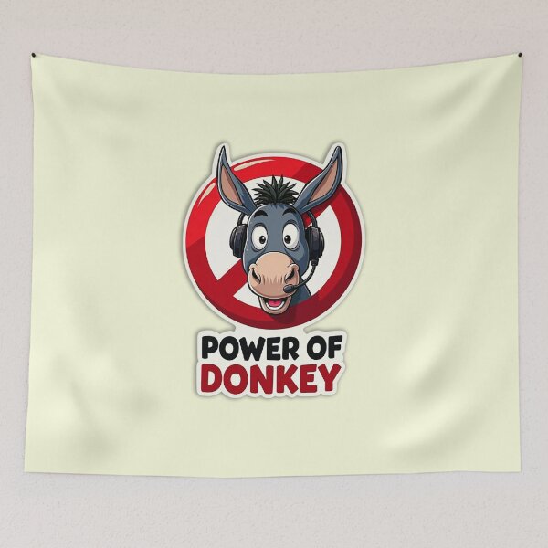 Item preview, Power of Donkey Funny Satirical Sticker designed and sold by Kuber16.