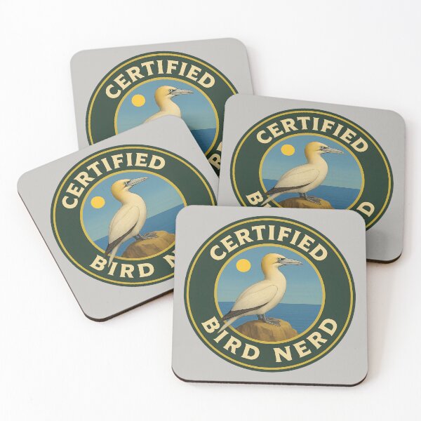 Item preview, Certified Bird Nerd – Northern Gannet Vintage Badge designed and sold by Brainy Bird's Place.