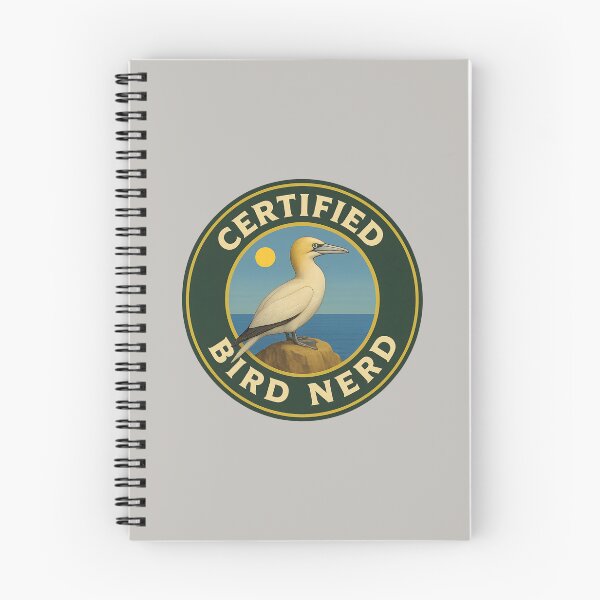 Item preview, Certified Bird Nerd – Northern Gannet Vintage Badge designed and sold by Brainy Bird's Place.
