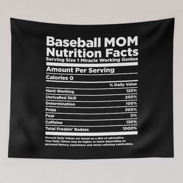 Artikelvorschau, Baseball Mom Nährwertkennzeichnung Lustiges Sportmutter-Design entworfen und verkauft von Parkerzz.
