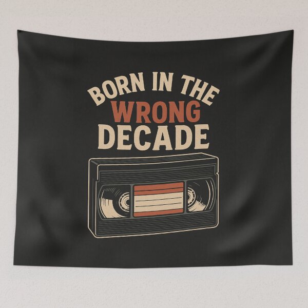 Item preview, Born in the Wrong Decade – Retro Nostalgia Tape Art designed and sold by BloomOfDesign.