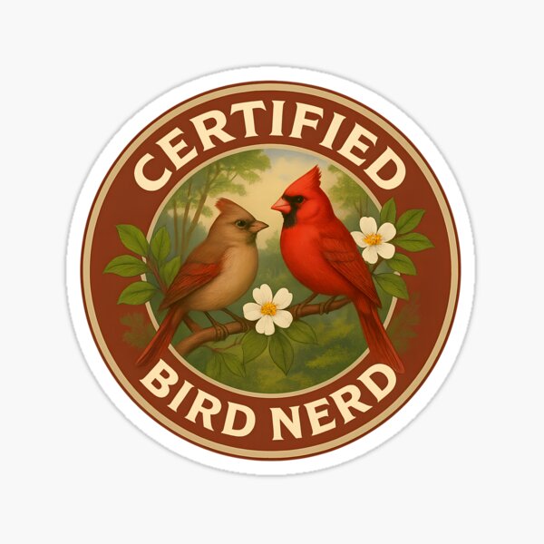 Item preview, Insignia vintage de los Cardenales del Norte: Experto en aves certificado designed and sold by Brainy Bird's Place.