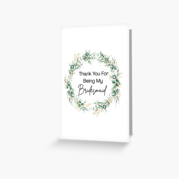 Item preview, thank you bridesmaid watercolor greenery designed and sold by mariana83.