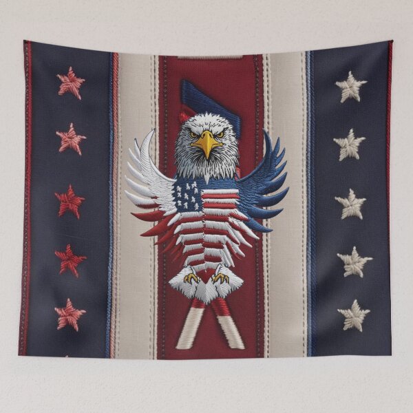 Item preview, Patriotic Eagle Embroidered Design American Flag Inspired Patch designed and sold by ArtDesignTp.