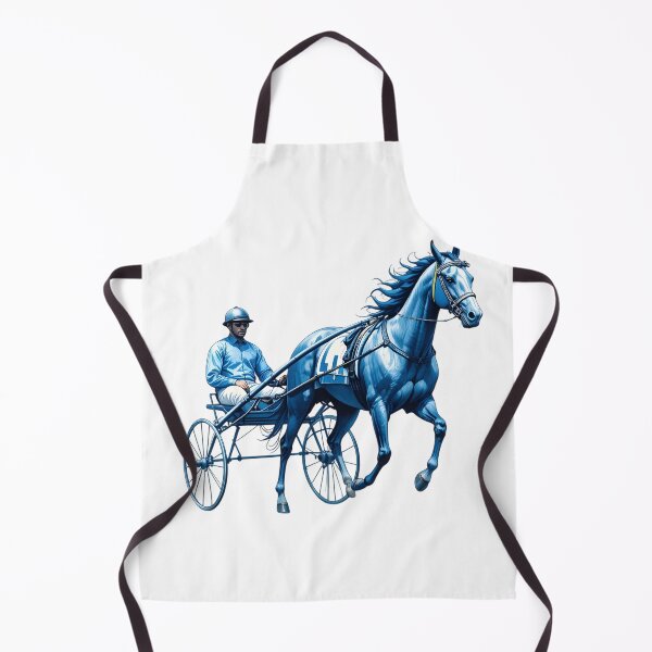 Item preview, Dynamic blue racing horse with driver in sulky on a transparent background PNG image for sports action designed and sold by Marimurmurprint.