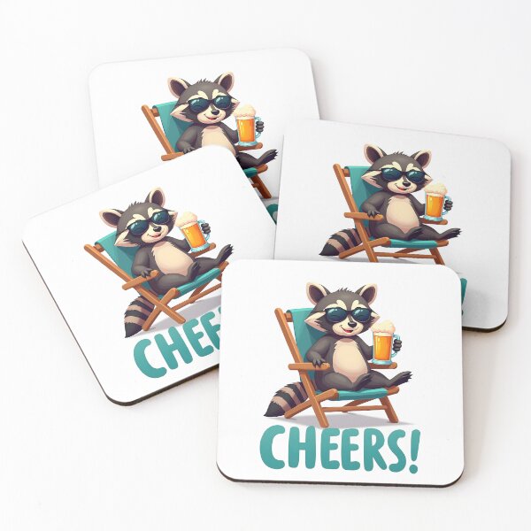 Item preview, Raccoon Says Cheers! - Poster on white background designed and sold by Museum Of Non-Existing Art.