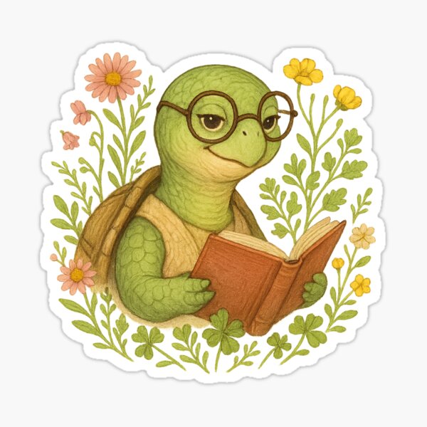 Item preview, Cottagecore Turtle Shirt Paige Turner the Bookish Turtle designed and sold by SquatchCreek.