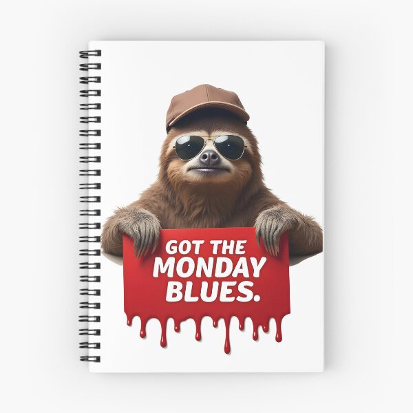 Item preview, Sloth Says Got The Monday Blues - Poster on white background designed and sold by Museum Of Non-Existing Art.