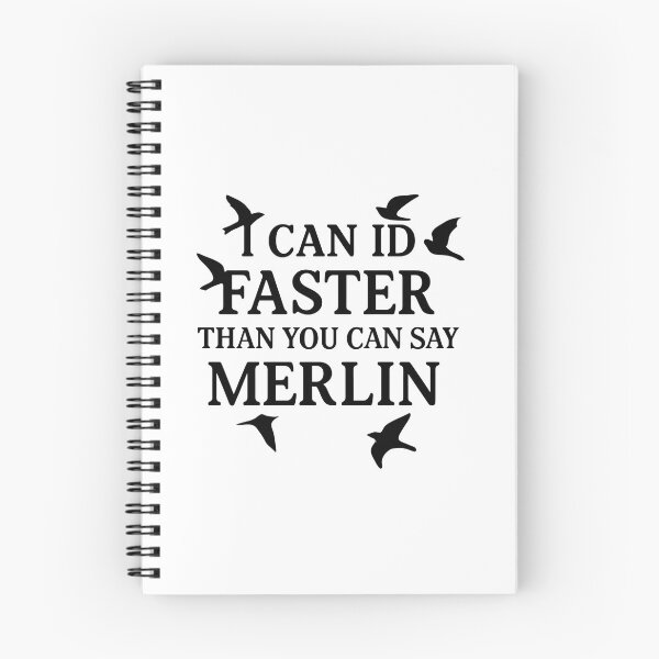 Item preview, I Can ID Faster Than You Can Say Merlin – Funny Birder Design with Silhouettes designed and sold by Brainy Bird's Place.