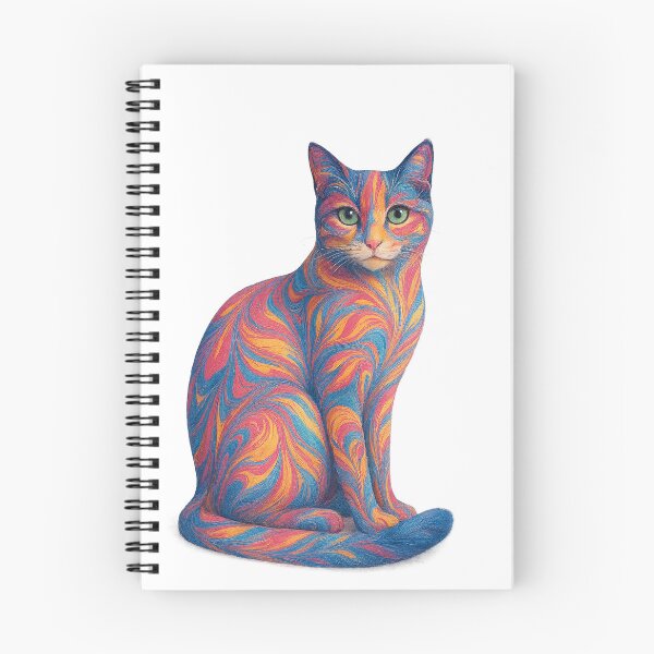 Item preview, Marbled Cat – Watercolor Anime Style with Vibrant Ebru Patterns designed and sold by Pacika.