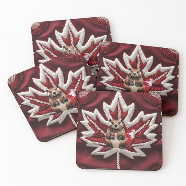 Item preview, Embroidered Beaver with Canadian Flag Tail  Cute Wildlife Patch Design designed and sold by ArtDesignTp.