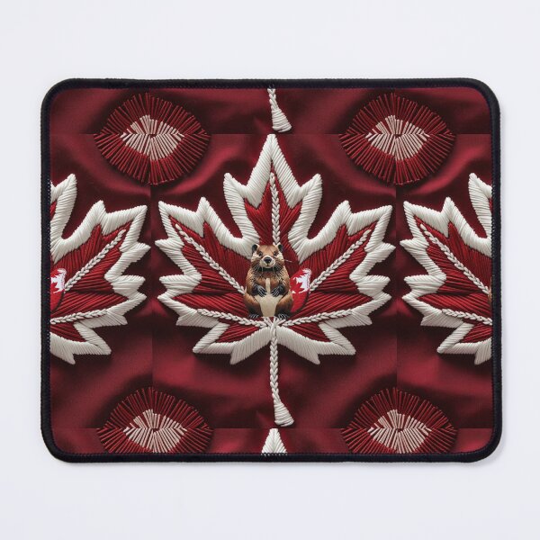 Item preview, Embroidered Beaver with Canadian Flag Tail Cute Wildlife Patch Design designed and sold by ArtDesignTp.