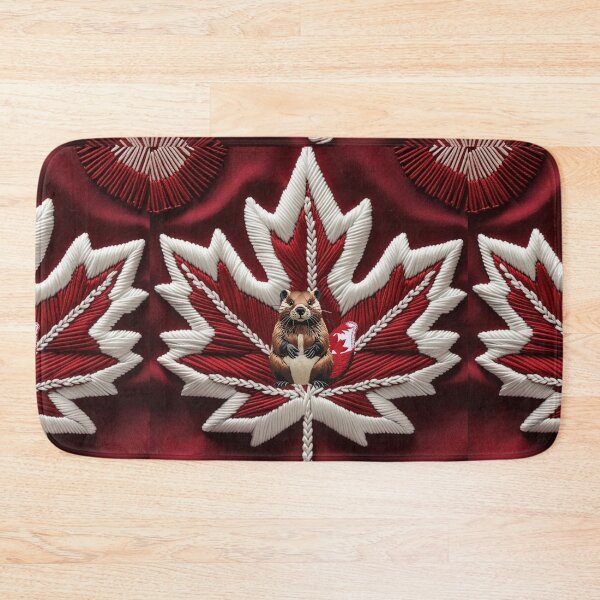 Item preview, Embroidered Beaver with Canadian Flag Tail  Cute Wildlife Patch Design designed and sold by ArtDesignTp.