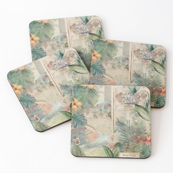 Artikelvorschau, Vintage Hawaiian Scrapbook Seite 3 entworfen und verkauft von J Marielle Designs.