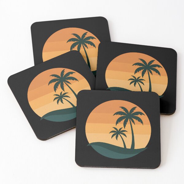 Item preview, Minimalist retro palm trees and sun designed and sold by meshhead.