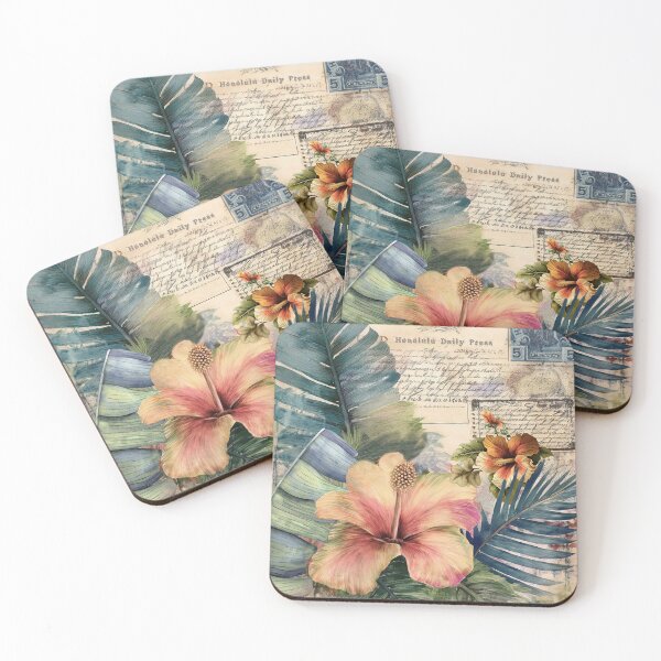Artikelvorschau, Vintage Hawaiian Scrapbook Seite Hibiskus entworfen und verkauft von J Marielle Designs.