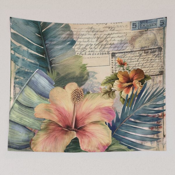 Artikelvorschau, Vintage Hawaiian Scrapbook Seite Hibiskus entworfen und verkauft von J Marielle Designs.
