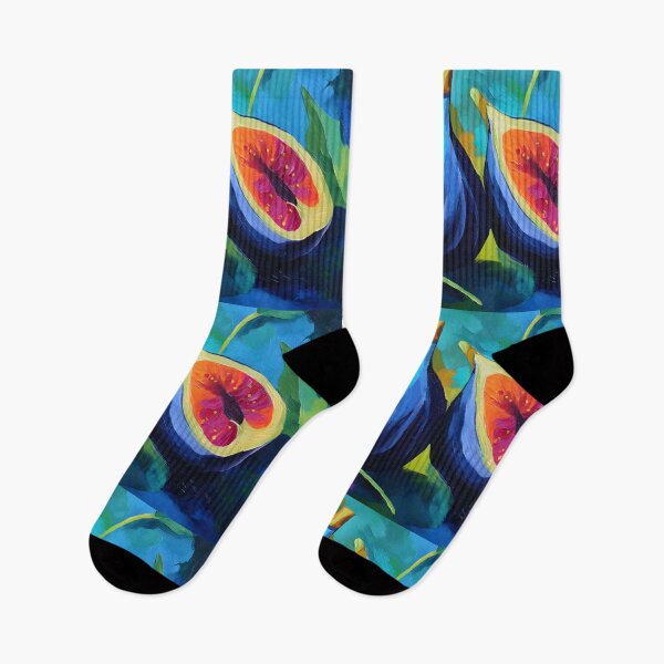 Item preview, Ripe Figs in Vivid Color - Whole and Sliced Fruit with Bright Colors Bold Abstract Background designed and sold by OlfactoART Studio.