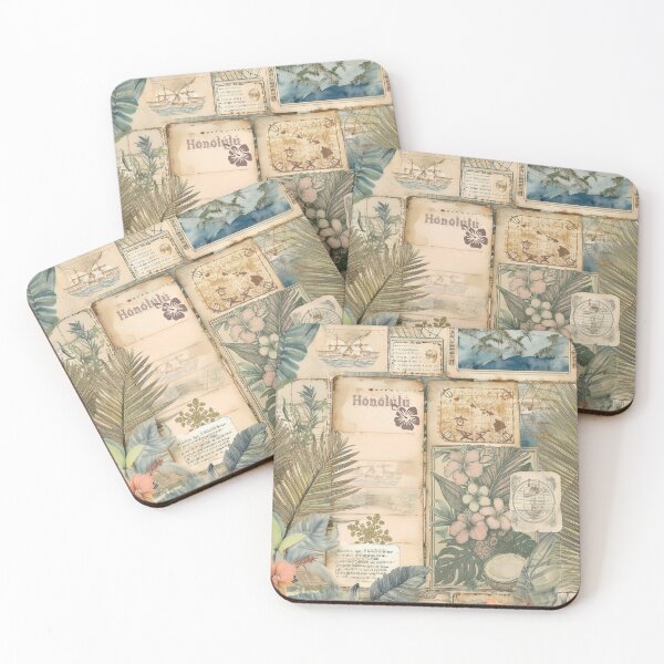 Artikelvorschau, Vintage Hawaiian Scrapbook Seite 4 entworfen und verkauft von J Marielle Designs.