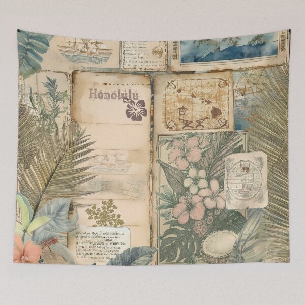 Artikelvorschau, Vintage Hawaiian Scrapbook Seite 4 entworfen und verkauft von J Marielle Designs.
