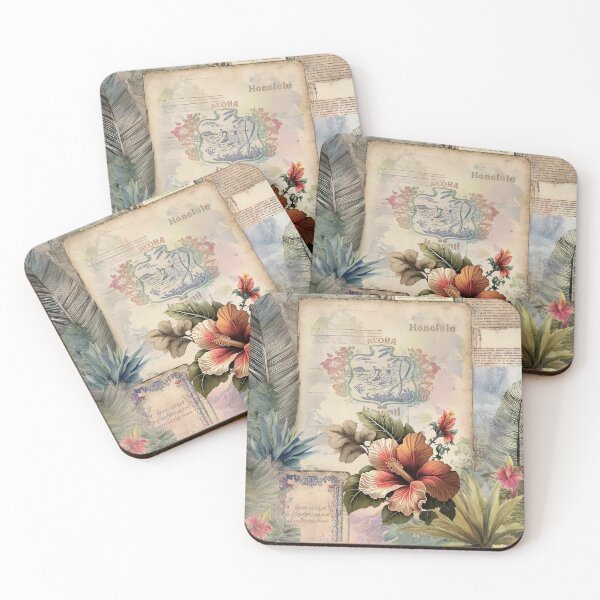 Artikelvorschau, Vintage Hawaiian Scrapbook Seite 6 entworfen und verkauft von J Marielle Designs.