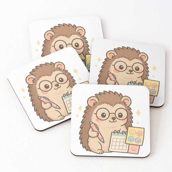 Item preview, Kawaii Mood Tracker Hedgehog – Cute Mental Health Sticker designed and sold by Tenpercentluck.