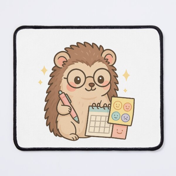 Item preview, Kawaii Mood Tracker Hedgehog – Cute Mental Health Sticker designed and sold by Tenpercentluck.