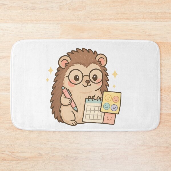 Item preview, Kawaii Mood Tracker Hedgehog – Cute Mental Health Sticker designed and sold by Tenpercentluck.
