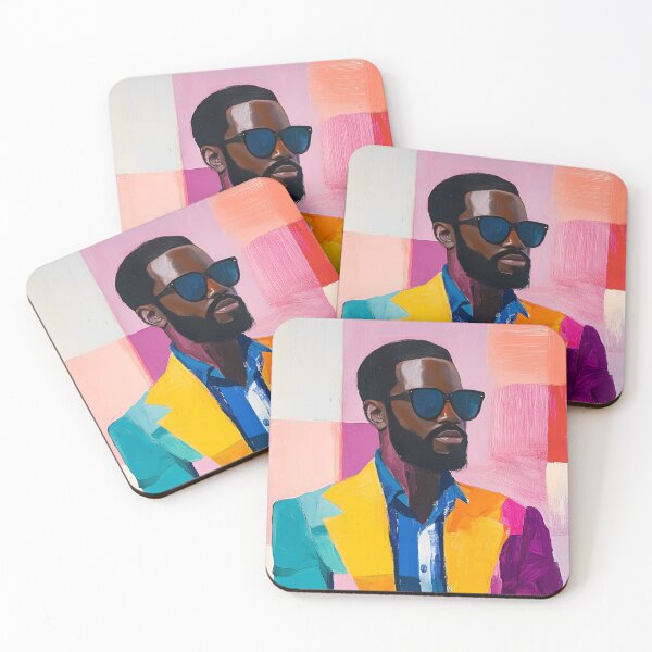 Item preview, Stylish Afro Man in Colorful Suit – Bold Geometric Portrait designed and sold by daila70.