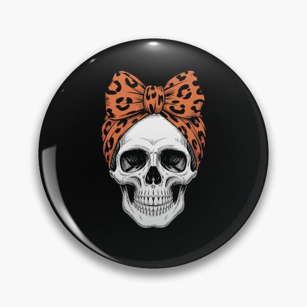 Item preview, skull with a leopard orange bow designed and sold by jkrphoto.