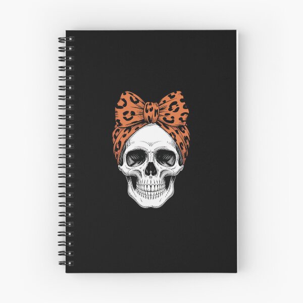 Item preview, skull with a leopard orange bow designed and sold by jkrphoto.