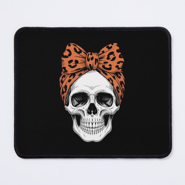 Item preview, skull with a leopard orange bow designed and sold by jkrphoto.
