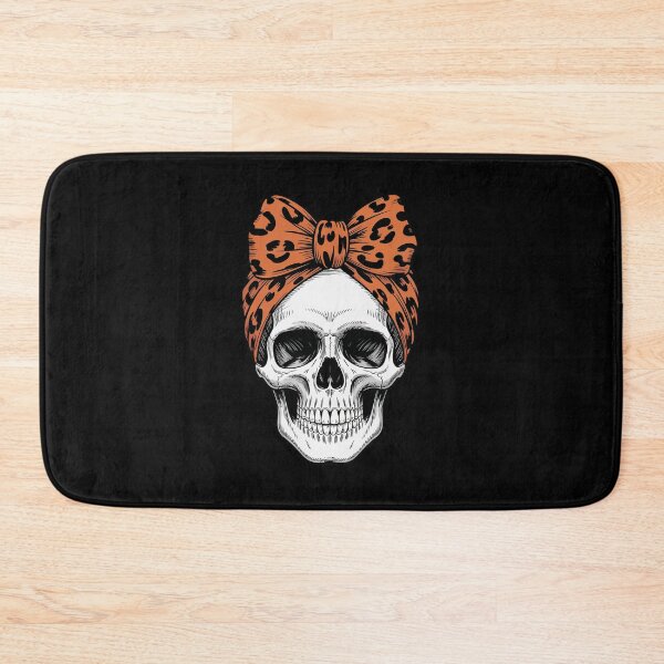 Item preview, skull with a leopard orange bow designed and sold by jkrphoto.