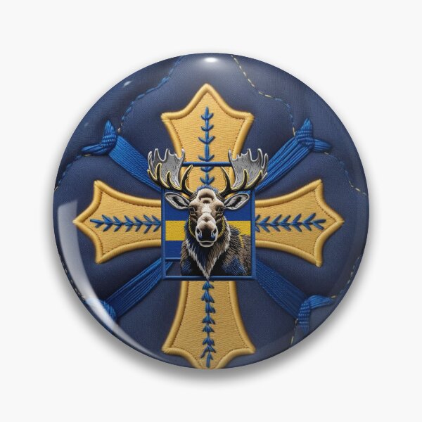 Item preview, Swedish Moose Embroidery Patch Design  Scandinavian Wildlife designed and sold by ArtDesignTp.