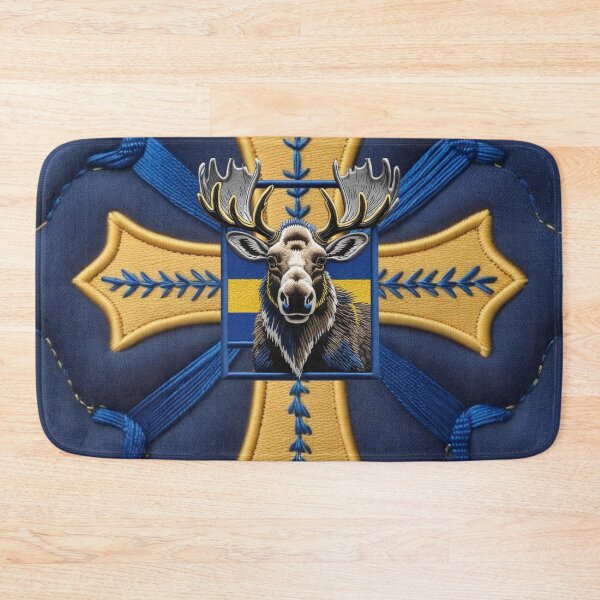 Item preview, Swedish Moose Embroidery Patch Design  Scandinavian Wildlife designed and sold by ArtDesignTp.