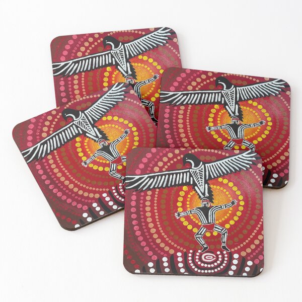 Item preview, Aboriginal Dot Art - Fly Free - Eagle and Man designed and sold by Kjahli.
