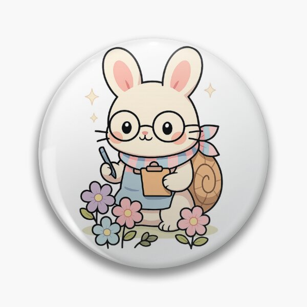 Item preview, Kawaii Flower Sorter Bunny – Cute Gardening Sticker designed and sold by Tenpercentluck.