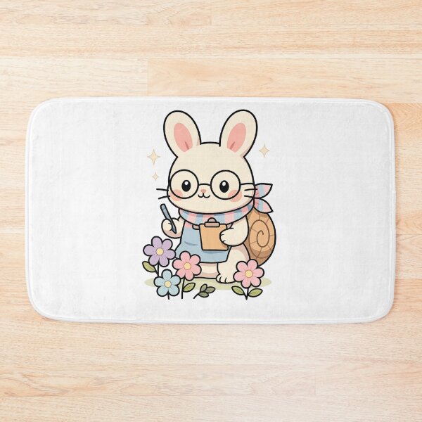 Item preview, Kawaii Flower Sorter Bunny – Cute Gardening Sticker designed and sold by Tenpercentluck.