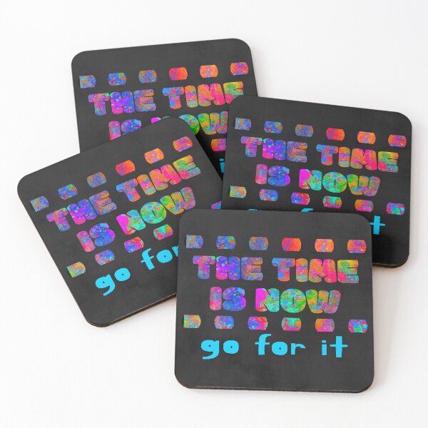 Item preview, The Time Is Now Go For It Colorful Text on Black  designed and sold by art64.