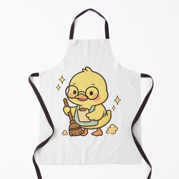 Item preview, Kawaii Vibe Sweeper Duck – Cute Clean-Up Crew Sticker designed and sold by Tenpercentluck.