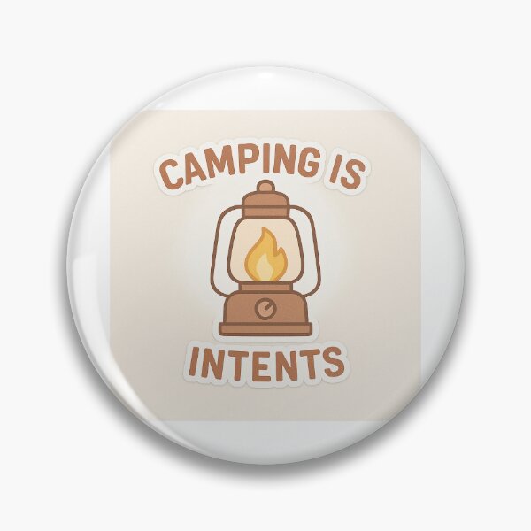 Item preview, Funny Camping Sticker – Vintage Lantern Pun ‘Camping is Intents’ designed and sold by Blush & Grit .
