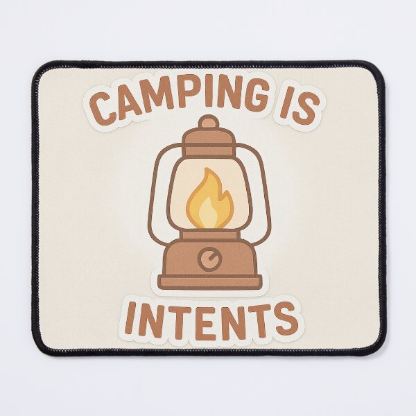 Item preview, Funny Camping Sticker – Vintage Lantern Pun ‘Camping is Intents’ designed and sold by Blush & Grit .