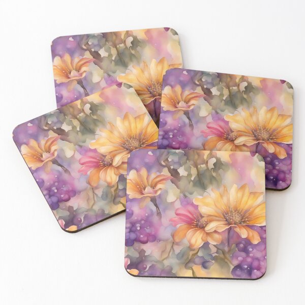 Item preview, Flores de acuarela amarillas y uvas moradas designed and sold by CalmnessbyChoice.