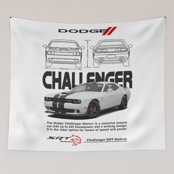 Item preview, Vintage Classic Car Dogge Chalienger SRT designed and sold by PrintCarClub.
