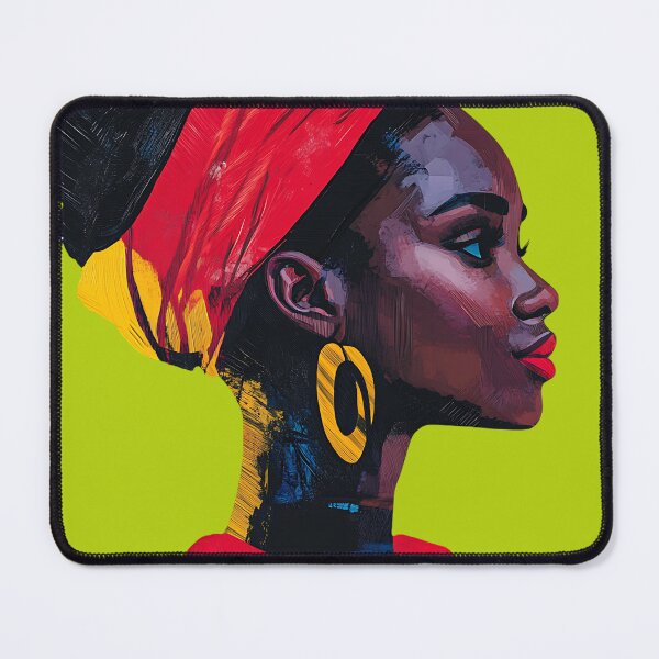 Item preview, Elegant Afro Woman in Profile – Bold Headwrap and Vivid Colors designed and sold by daila70.