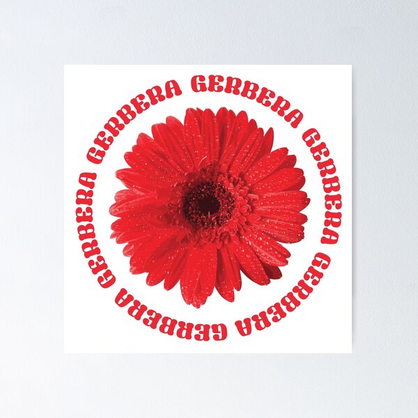 Artikelvorschau, Retro roter Gerbera-Kreis entworfen und verkauft von Lyonyx.