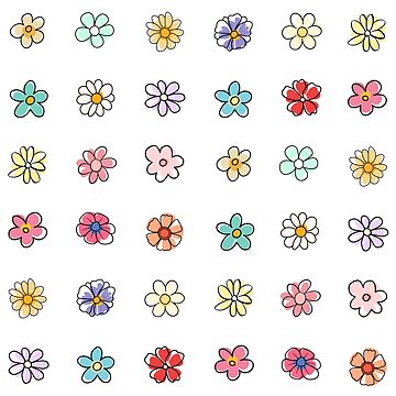 Artwork thumbnail, Variety Pack of 36 Mini Flower Stickers and Magnets by Fadastic