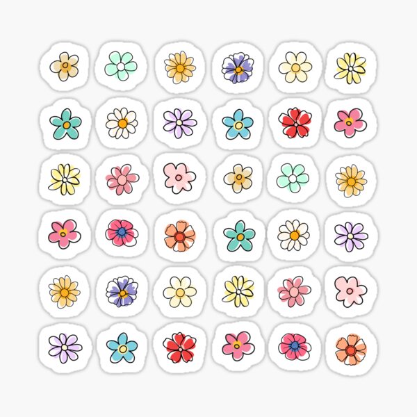 Item preview, Variety Pack of 36 Mini Flower Stickers and Magnets designed and sold by Fadastic.