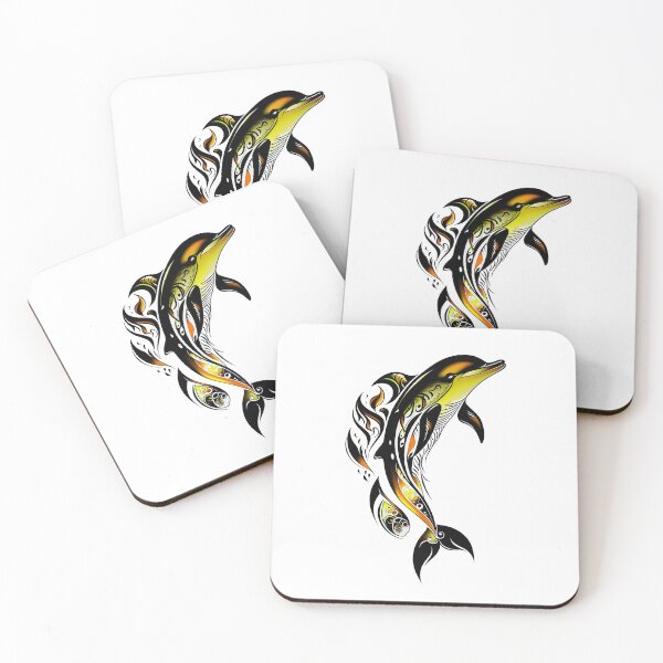 Item preview, Dolphin Abstract Art - Yellow designed and sold by StefAnimal.