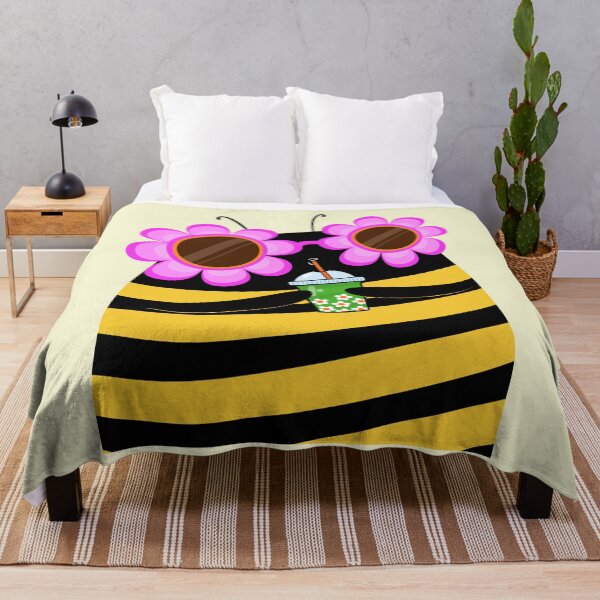 Item preview, Cute bee with boba tea designed and sold by poket.piktures.